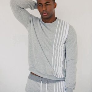 JONNY COTA Striped Pullover Sweatshirt
